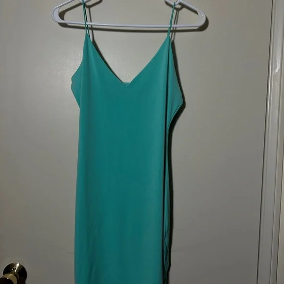 Teal Spaghetti Strap Dress - Picture 2 of 3